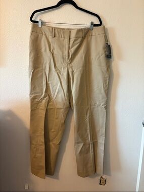 Liz Claiborne Tan Flat-Front Chinos